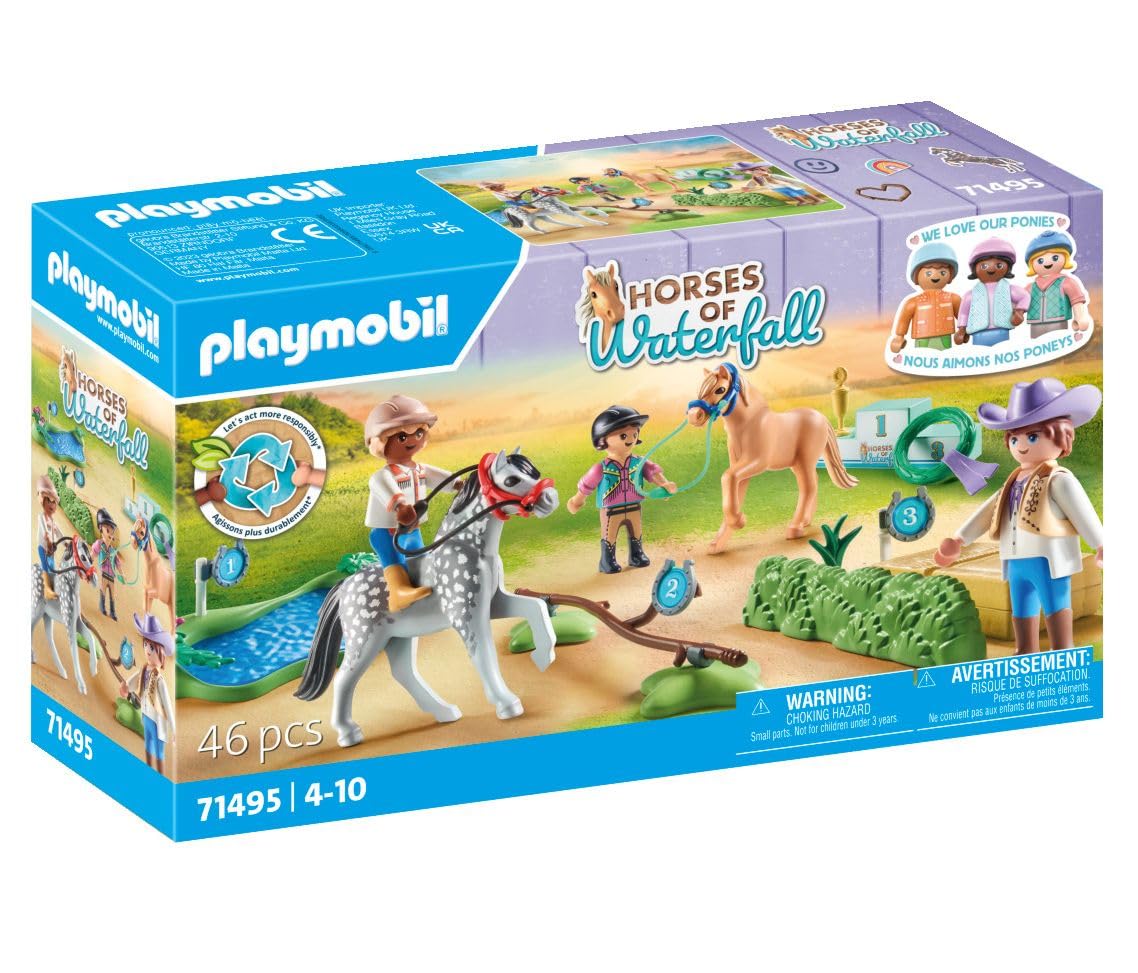 PLAYMOBIL Horses of Waterfall 71496 Pony Carriage, Magical Trip with the Pony, Exciting Adventures at the Waterfall Ranch, Detailed Toy for Children from 4 Years