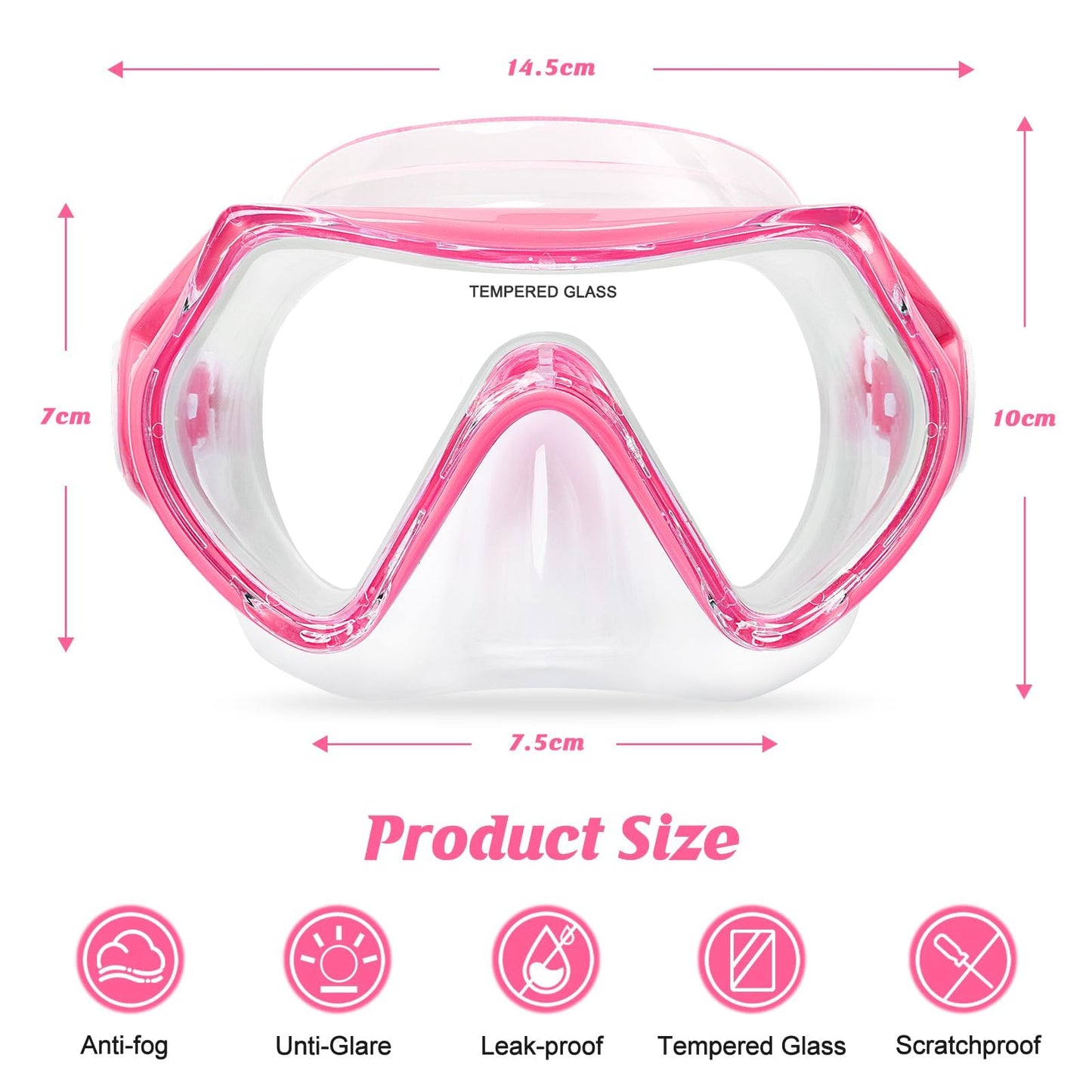 WOVOKA Taucherbrille Kinder, Schwimmbrille Kinder für 4-12 Jahre, Tauchmaske Schnorchelmaske Nasenabdeckung 180°Panorama HD Anti Nebel Anti-Leck für Jungen Mädchen Jugendliche