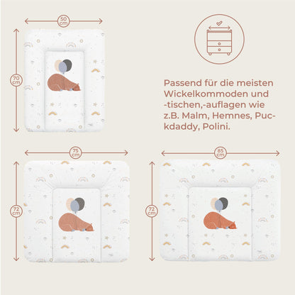 Ceba Baby® weiche Wickelauflage 50x70 cm - Baby Wickelunterlage - Wickeltischauflage für Junge und Mädchen - Wasserdicht, abwaschbar - OEKO-TEX® Standard 100 - Made in EU - Waldfreunde