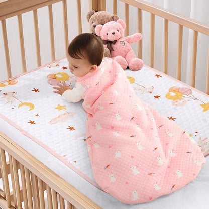 Yukkidds Baby Summer Sleeping Bag, 100% Cotton, 0.5 Tog, beige elephant, 0 - 6 months