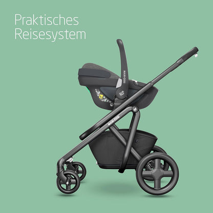 Maxi-Cosi Pebble 360 i-Size Babyschale Drehbar, Neugeborenen Autositz 360 Grad, 0–15 Monate (40–83 cm), Drehung mit einer, ClimaFlow, Easy-In-Gurt, G-CELL Seitenaufprallschutz, Select Grey - Meloni2
