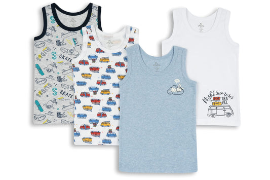 Chicco Jungen Unterhemd Set aus Baumwolle Unterwäsche (4er Pack)