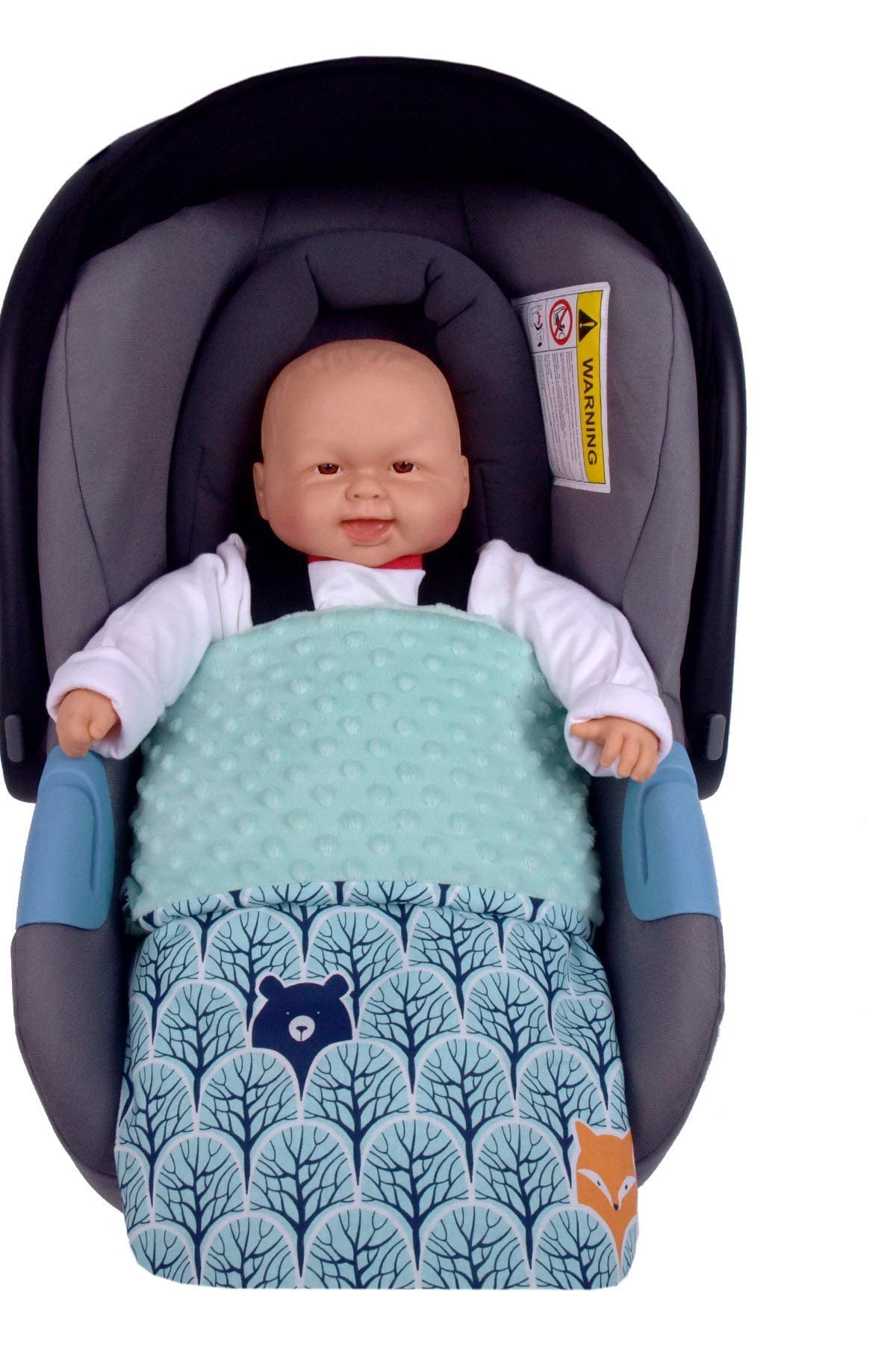 Medi Partners Babydecken Baby 100% Baumwolle Krabbeldecke Babydecke 75x100cm doppelseitig Kinderbett Minky Kuscheldecke Kinderwagen (REH mit grauem Minky)