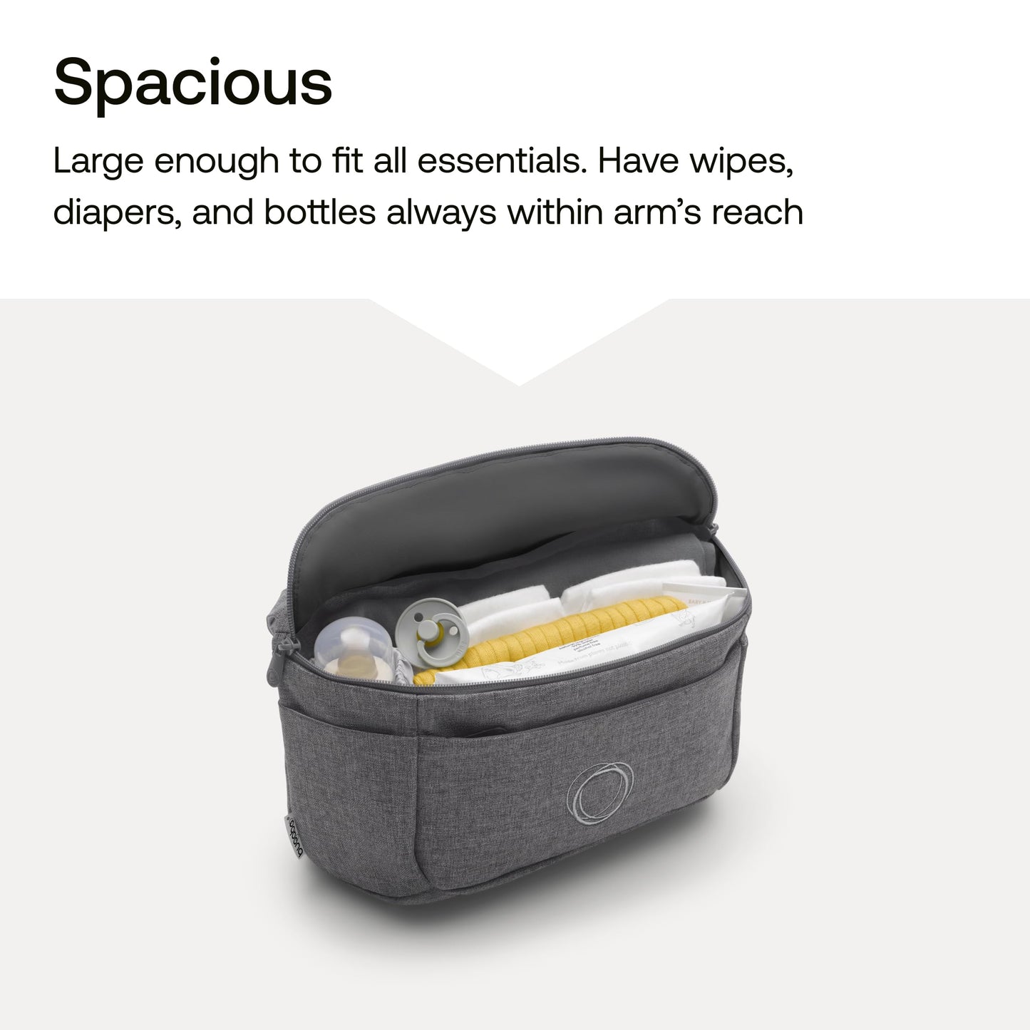 Bugaboo Kinderwagen Organizer-Tasche mit leicht zugänglichen Fächern. Praktisches Accessoire für alle Baby-Essentials in Midnight Black