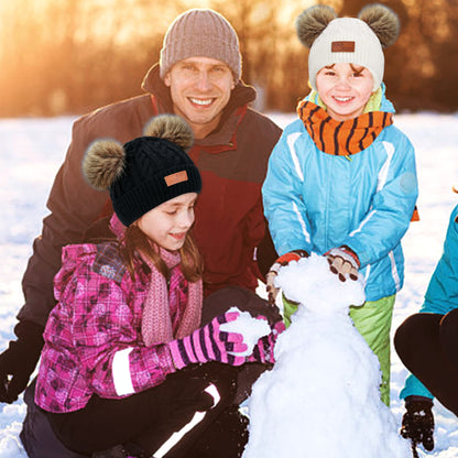 Kinder Wintermütze Schal Handschuhe Set - Strickmütze Beanie Hut für Mädchen Jungen 3-8 Jahre - Warme Winter Bekleidung