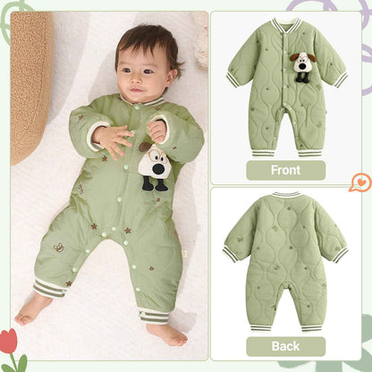 JiAmy Baby Snowsuit, Soft Romper, Newborn Winter Romper, Autumn Winter Warm Jumpsuit, Winter Suit for Toddlers, Girls, Boys, 6-18 Months