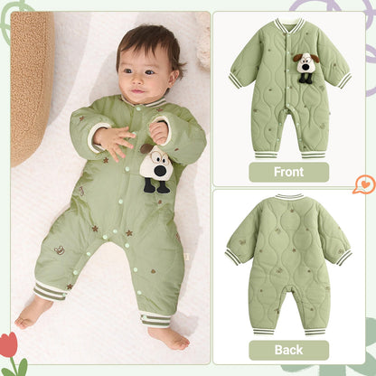 Baby Schneeanzug, weicher Strampler, Neugeborenen Winter Strampler, Herbst Winter Warm Overall, Winter Anzug für Kleinkinder, Mädchen, Jungen, 6-18 Monate