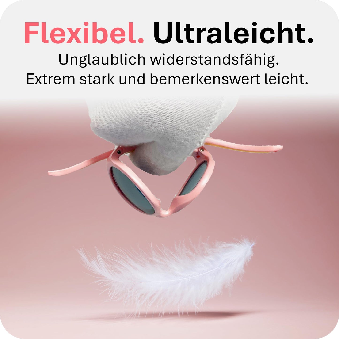 Mausito Sonnenbrille Kinder 6-24 Monate & 2-5 Jahre | VERGLEICHSSIEGER Kindersonnenbrille 100% UV-Schutz | BIEGSAM | Schadstofffreie Kindersonnenbrillen mit Band | Europäisches Design für Kinder