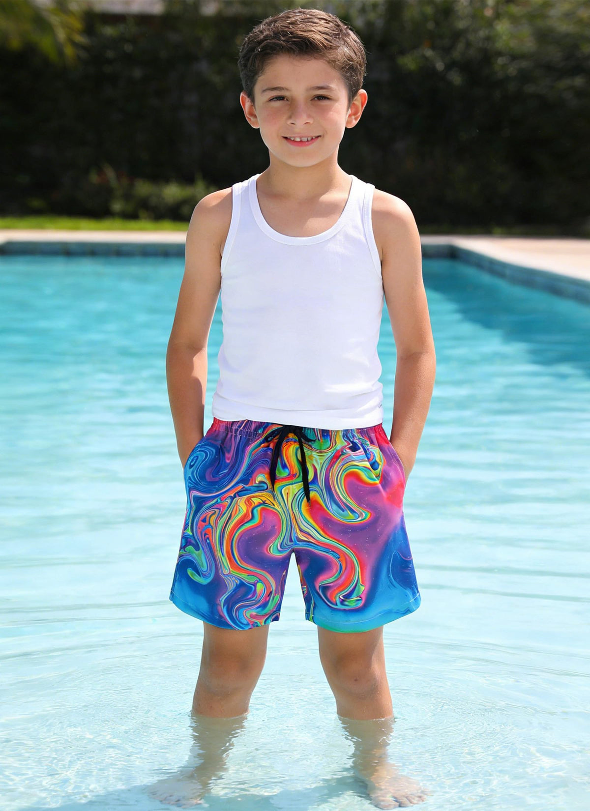 Fanient Badehose Jungen Schwimmshorts - 2 in 1 Badeshorts mit Kompression Liner für optimalen Komfort