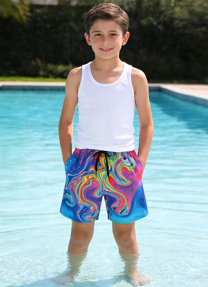 Fanient Badehose Jungen Schwimmshorts - 2 in 1 Badeshorts mit Kompression Liner für optimalen Komfort