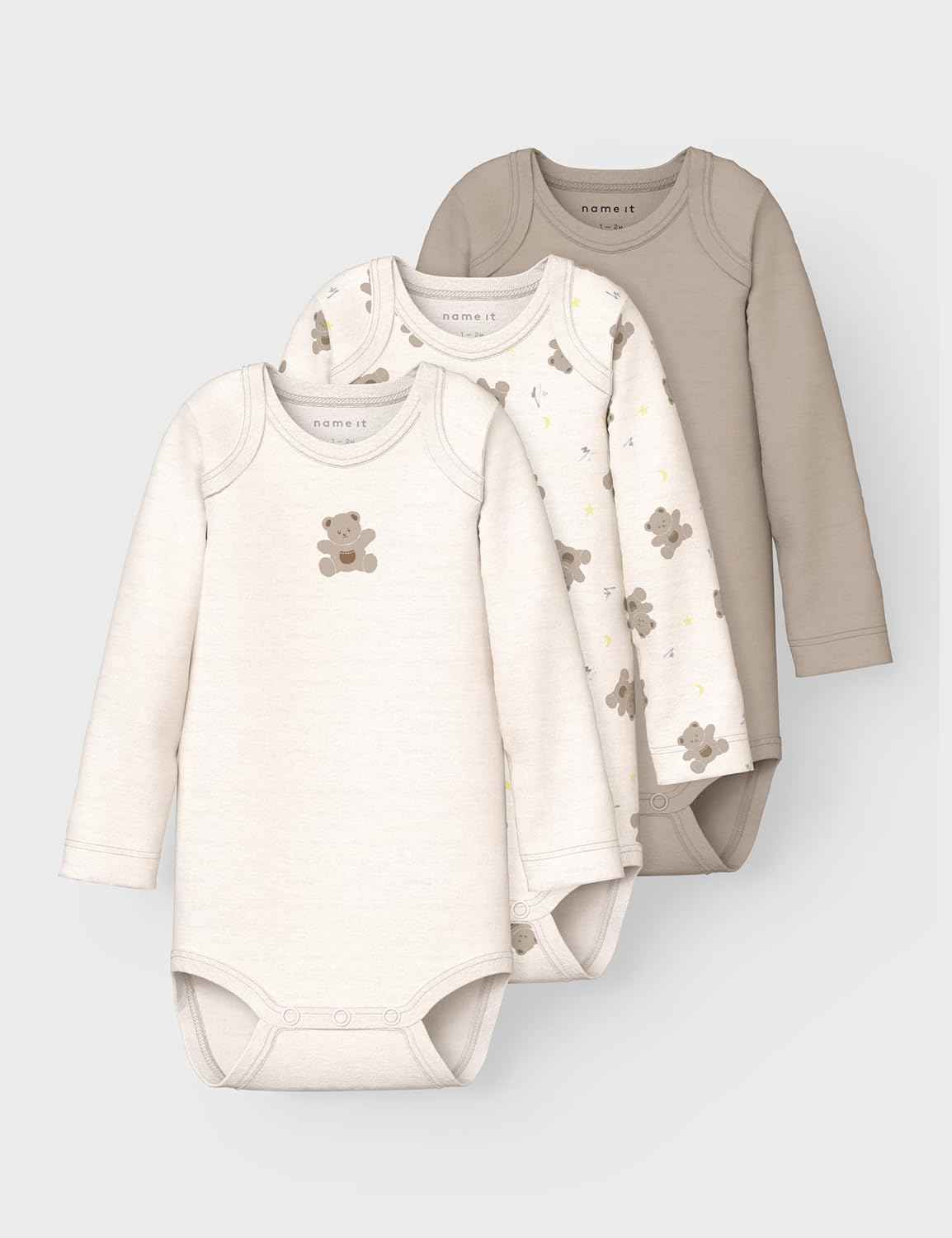 NAME IT Unisex Nbnbody 3P LS Jet Stream Bear Noos (Pack of 3)