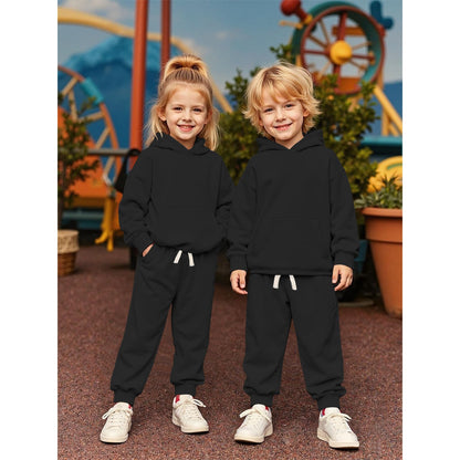 BOUTIKOME Baby Clothing Boys Girls Outfits Newborn Baby Clothing Hoodie and Trousers Two Piece Set with Hood Warm Soft Long Sleeve Shirt Plain Children's Hoodie 