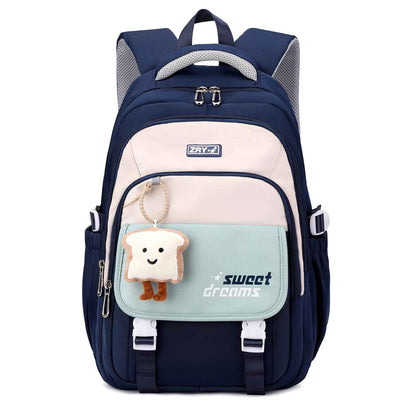 School Backpack Teenager - 36L School Bag for Girls from 5th Grade, Large Backpack for Middle and High School, Casual Children's Backpack with Cute Pendant and Trolley Strap, black, Rucksack