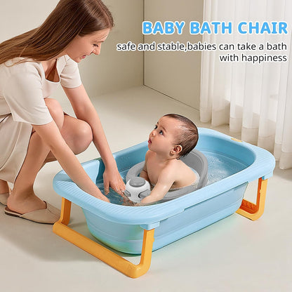 Baby Bath Seat for Babies from 6 Months, Non-Slip Baby Bath Chair, Portable Bath Seat with Suction Cups, Baby Bathtub Toddler Bath Support for Shower (Yellow)