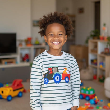Jungen Pullover Sweatshirt Kinder Casual Langarm Tops Tier Flugzeug Winter Warm Streifen Oberteile Alter 2-7 Jahre