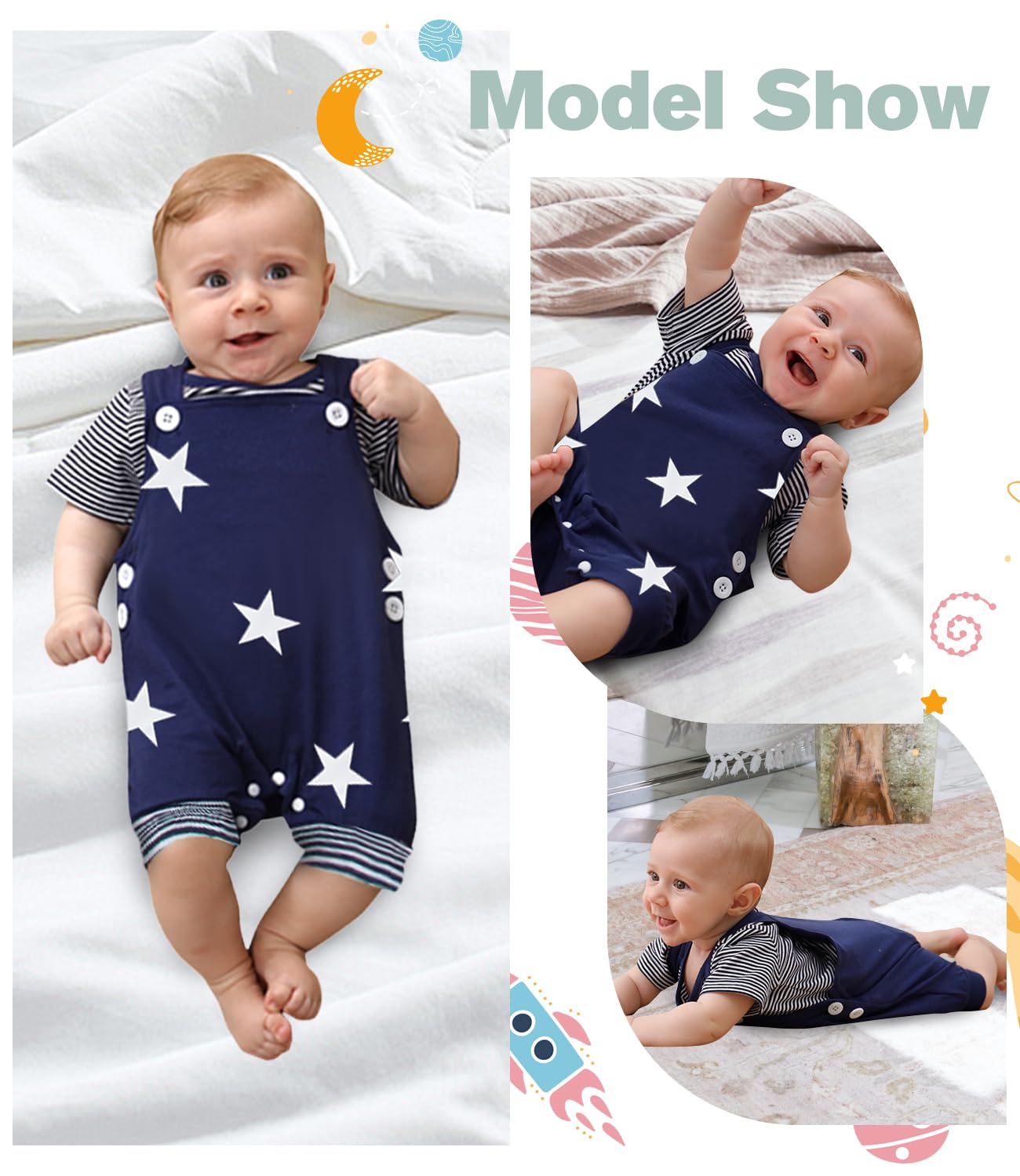 SFreeBo Baby Boys Clothing 3 Pieces Winter Baby Clothing Outfit Set Long Sleeve Cotton Striped Newborn Baby Clothing Boys 3-18 Months