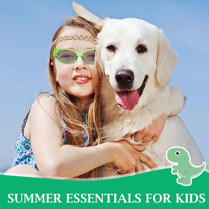 Fonyiunce Sonnenbrille Kinder, Sonnenbrille mit Leichtem Rahmen, Dinosaurier Sonnenbrille Jungen 3-10 Jahren, Baby Sonnenbrille, Mode Kindersonnenbrille, für Ferien Strand Freien Sommer Sport