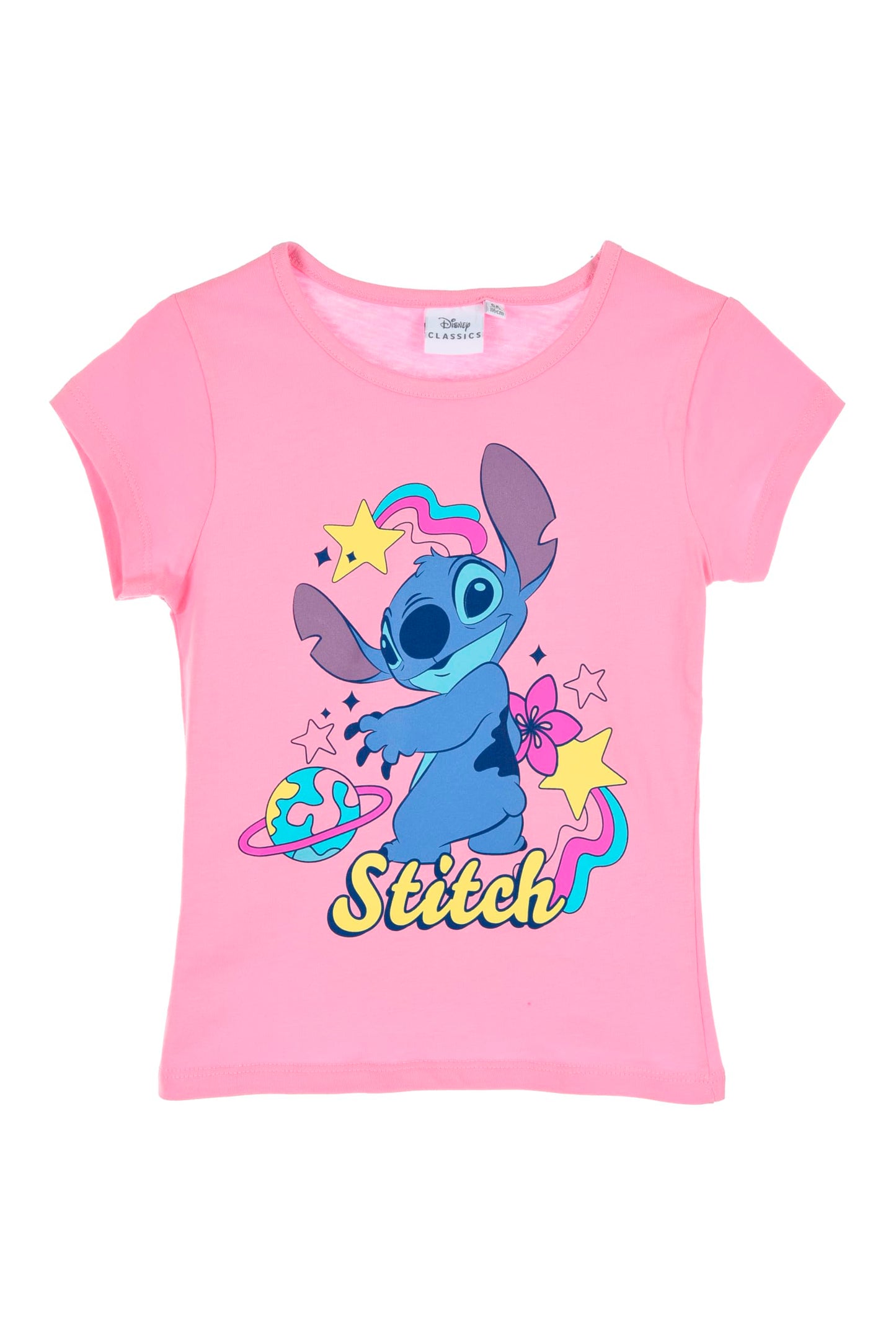 Disney Stitch Mädchen T-Shirt, Lilo&Stitch, Baumwolle, Kinder Shirt, Größe 98 bis 128, 3 bis 8 Jahre