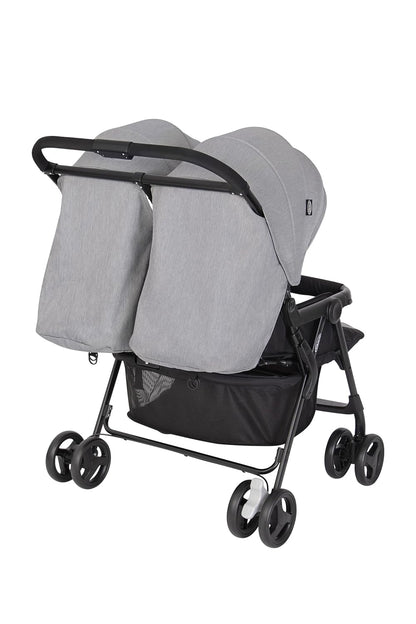 Graco DuoRider™ Double Pushchair - Baby Stroller - From Birth to 3 Years (15kg) Lightweight Quick Fold Free Standing Large Storage Basket - Includes Rain Cover - Grey - Steeple Gray