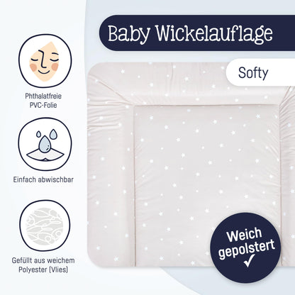 Julius Zöllner Wickelauflage Softy 85x75 cm - Wickelunterlage - wasserdicht und abwischbar - Made in Germany – Oeko-Tex Standard 100 – Schmusebär