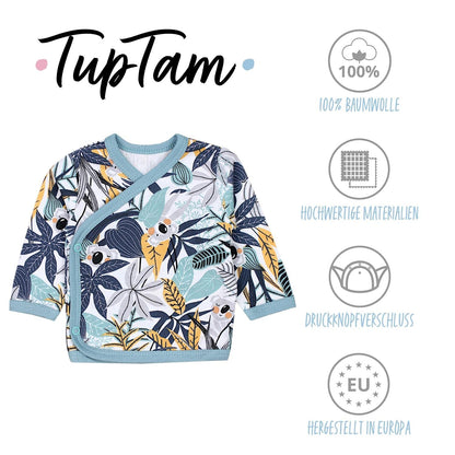 TupTam Baby Jungen Langarm Wickelshirt Baumwolle 5er Set