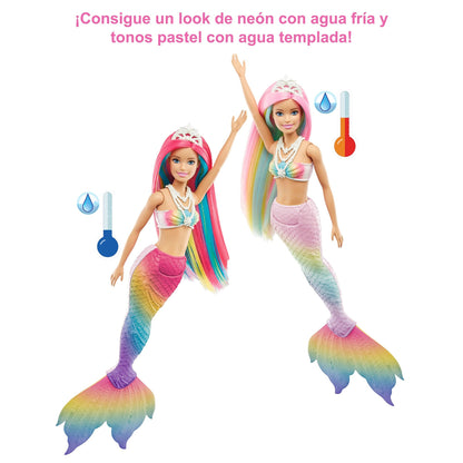 Barbie Dreamtopia Zauberlicht Meerjungfrau Puppe mit blonden Haaren, Barbiepuppe mit Meerjungfrauenschwanz, geeignet als Geschenk für Kinder ab 3 Jahren, HDJ36