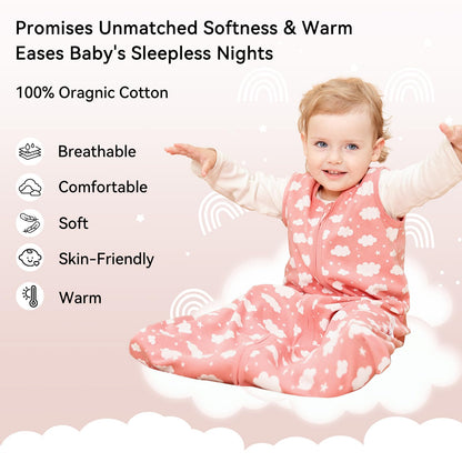 Unnivoll Baby Winter Sleeping Bag, 2.5 Tog, Baby Sleeping Bag, 0-6 Months, Cotton Baby Sleeping Bag, Newborn Winter Sleeping Bag, Baby, Warm and Soft, 67 cm, for Boys and Girls, Green