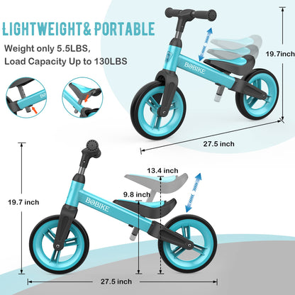MHCYLION Laufrad ab 1.5-4 Jahre bis zu 25 kg, Lenkrad und Sattel höhenverstellbar, Lenkradschloss, Ultraleicht Kinderlaufrad Balance Fahrrad für Jungen Mädchen - Meloni2