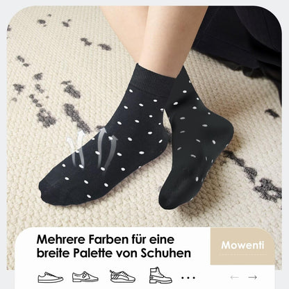 Mowenti Socken Mädchen 35-38 sportsocken strümpfe socks Mädchensocken bunte schwarz Streifen Punkte baumwollsocken 10 Paar