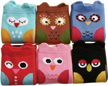 CISMARK Girls' Knee Socks 6 Pairs for Children Gifts Long Funny Children's Socks Animal Cotton Socks 3-12 Years