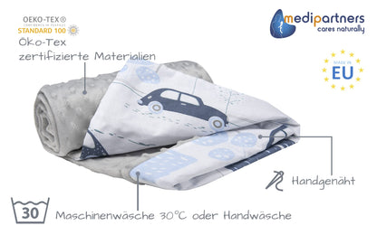 Medi Partners Babydecken Baby 100% Baumwolle Krabbeldecke Babydecke 75x100cm doppelseitig Kinderbett Minky Kuscheldecke Kinderwagen (REH mit grauem Minky)
