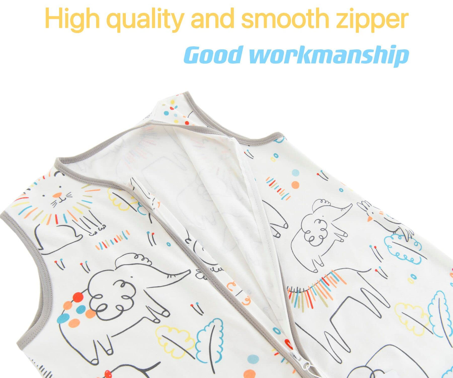 Chilsuessy Summer Baby Sleeping Bag, Small Children’s Sleeveless Pyjamas for Summer and Spring, 100 % Cotton