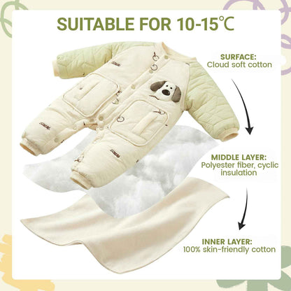 JiAmy Baby Snowsuit, Soft Romper, Newborn Winter Romper, Autumn Winter Warm Jumpsuit, Winter Suit for Toddlers, Girls, Boys, 6-18 Months
