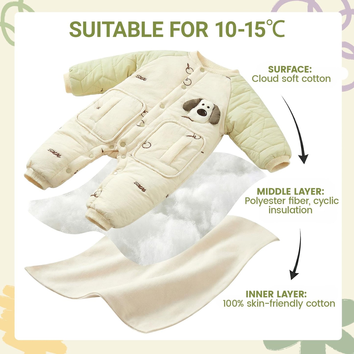 Baby Schneeanzug, weicher Strampler, Neugeborenen Winter Strampler, Herbst Winter Warm Overall, Winter Anzug für Kleinkinder, Mädchen, Jungen, 6-18 Monate