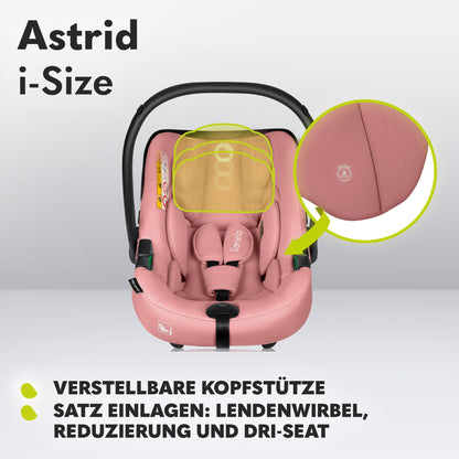 LIONELO ASTRID i-Size Baby Autositz 40-87 cm, Babyschale Gruppe 0+, Rückwärtsgerichtete Montage, 3-Punkt-Sicherheitsgurt Seitenschutz, Sitzeinlage Dri-Seat - Meloni2