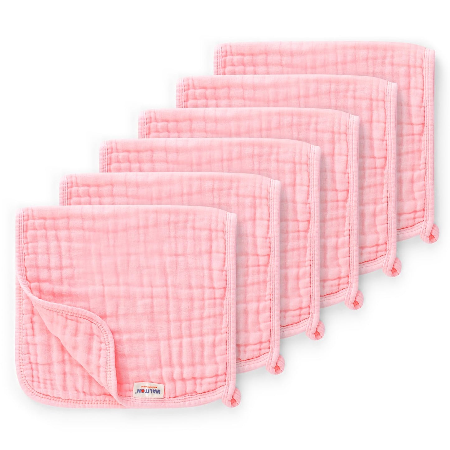 Maliton 6 Stück Baby Spucktücher für Jungen/Mädchen,aus 100% Baumwollem,weich, langlebig, luftdurchlässig und extrem saugstark (Zoo-Muster),50x25cm