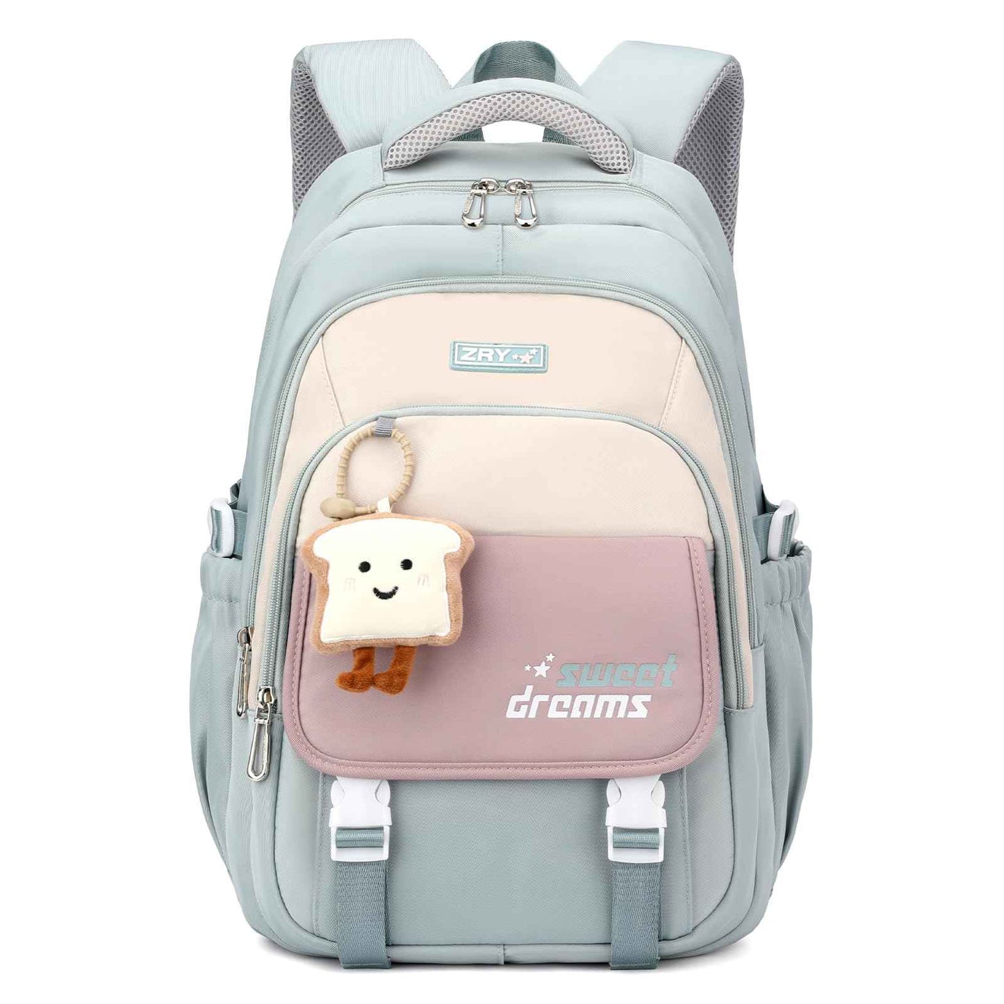 School Backpack Teenager - 36L School Bag for Girls from 5th Grade, Large Backpack for Middle and High School, Casual Children's Backpack with Cute Pendant and Trolley Strap, black, Rucksack