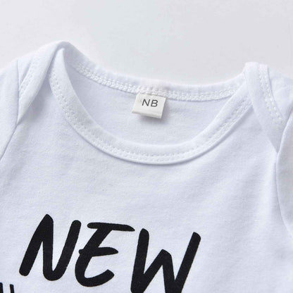 Tinykeke Newborn Baby Boys Clothes Long Sleeve Romper + Hat + Trousers 3-Piece Baby Clothing Set