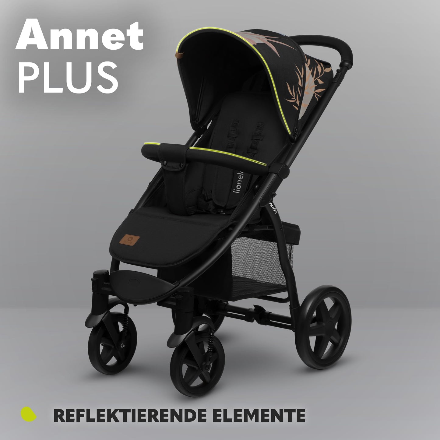 LIONELO Annet Plus Buggy up to 22 kg with Reclining Function, Small Folding Pushchair with Accessories, EVA Foam Wheels, Mosquito Net, Foot Cover Drink Holder, Basket Dreamin