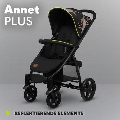 LIONELO Annet Plus Buggy up to 22 kg with Reclining Function, Small Folding Pushchair with Accessories, EVA Foam Wheels, Mosquito Net, Foot Cover Drink Holder, Basket Dreamin