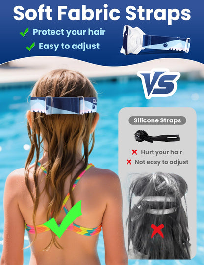 Supertrip Taucherbrille Kinder mit Stoffband,Schwimmbrille Kinder fur Mädchen Jugen,Gehärtetes Glas Schnorchelmaske Kinder mit Nase,180°Panorama Tauchmaske Schwimmmaske Kinder Anti-Leck fur 6-14 Jahre