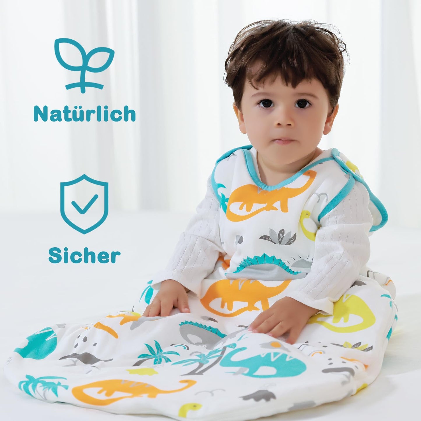 Baby Winter Sleeping Bag, Toddler Sleeping Bag, 2.5 Tog Sleeping Bag, 100% Cotton, Various Sizes from Newborn to 18 Months, All-Year-Round Sleeping Bag