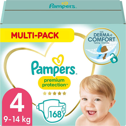 Pampers Premium Protection Größe 6, 144 Windeln, 13kg-18kg, Doppelter Schutz für die Haut und vor Auslaufen