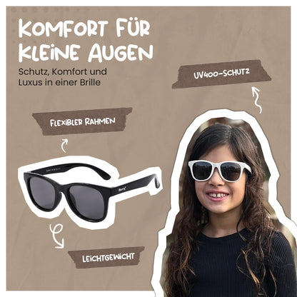 Maesy Yuki Children's Sunglasses for 6-12 Years, UV400 Polarised Protection, Flexible and Flexible Frame, Safe and Comfortable Sunglasses for Children
