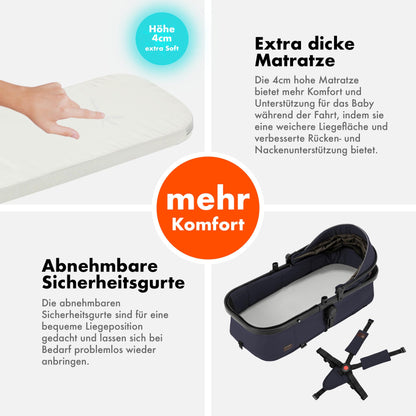 Daliya® FLEXI-PRO M 2in1 Kombikinderwagen & Buggy – XXL-Set, Reise-Kinderwagen mit Einhand-Abnahme, Wetterschutz, Sportsitz, Wickeltasche, Spieltisch, Regenschutz, dicke Matratze (Olivgrün)