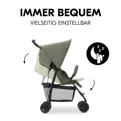 Hauck Lightweight Stroller up to 18 kg with reclining function from birth, small foldaway, sun canopy, large basket
