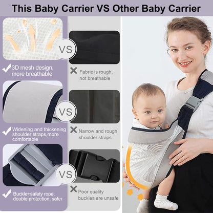 Babytrage,Babytrage Neugeborene ab Geburt,Tragetuch Baby Nugeboren,Atmungsaktive Baby Tragetuch,Babyrückentragen 0-15Kg,Neugeborene Verstellbare Babytrage