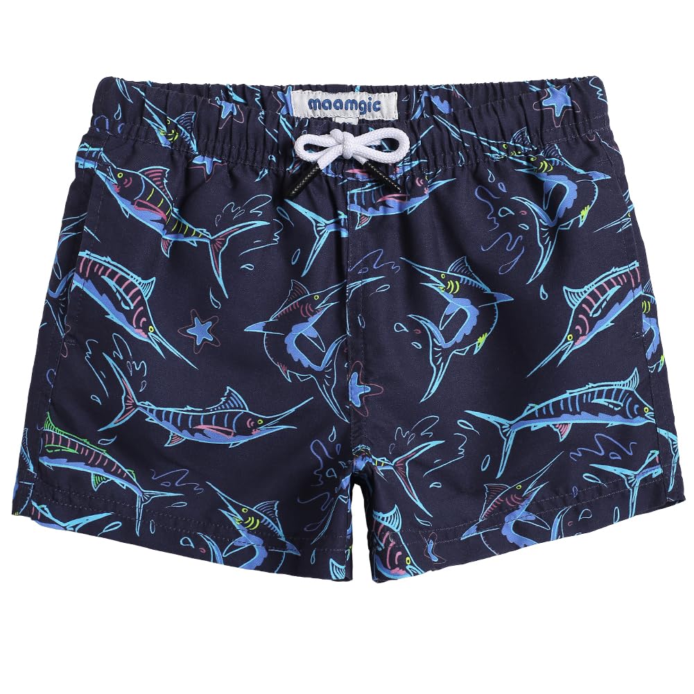 MaaMgic Badehose Jungen Sommer Badeshorts Schnelltrocknend Boardshorts mit Netzfutter Taschen und Verstellbarem Tunnelzug Urlaub Shorts