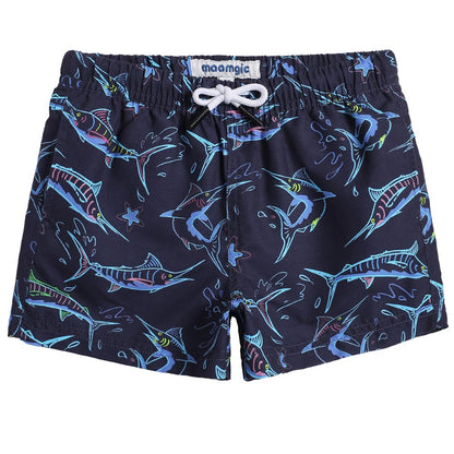 MaaMgic Badehose Jungen Sommer Badeshorts Schnelltrocknend Boardshorts mit Netzfutter Taschen und Verstellbarem Tunnelzug Urlaub Shorts