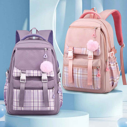 College Campus Schoolbag Weibliche Koreanische Version Schule Rucksack Belastung Linderung Mädchen Schultasche Junior Schulter Rucksack Reiner Farbeinkaufsrucksack